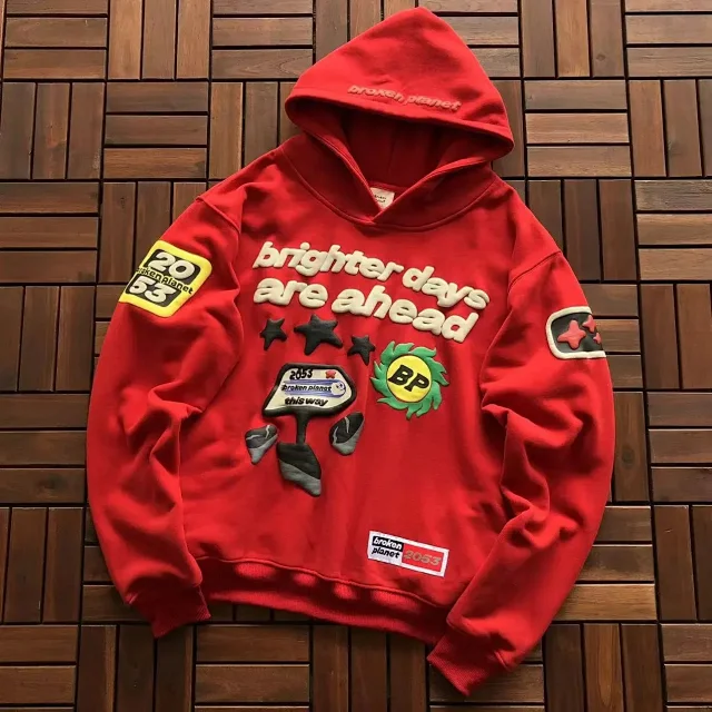 Broken Planet Hoodies & Sweatshirts Graphic Appliqué Hoodie product detail image 4