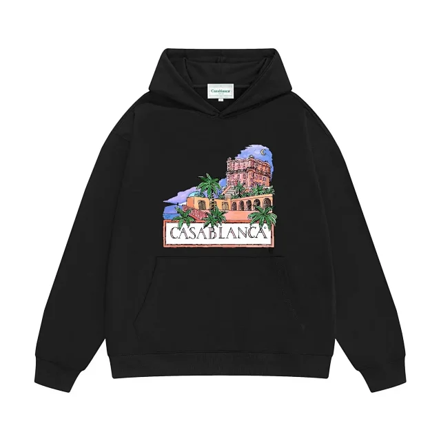Casablanca Hoodies & Sweatshirts Graphic-print pullover hoodie with kangaroo pocket product detail image 9