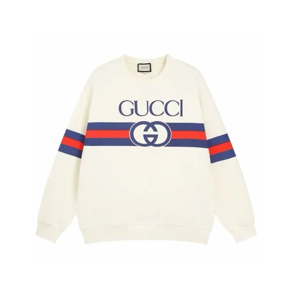 Gucci Interlocking GG Stripe Sweatshirt Beige - 1