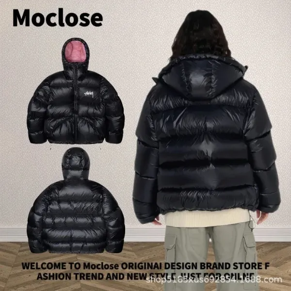 Moclose Oversized Puffer Hooded Down Jacket Black - 19
