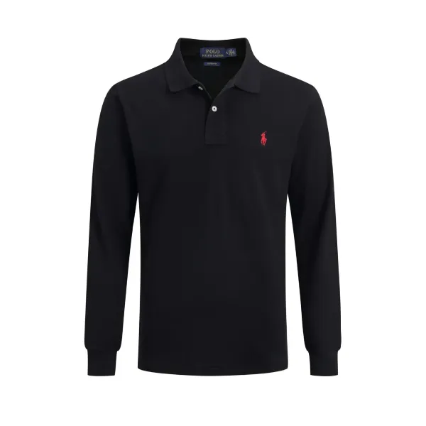 Ralph Lauren Classic Fit Long-Sleeve Polo Black - 1