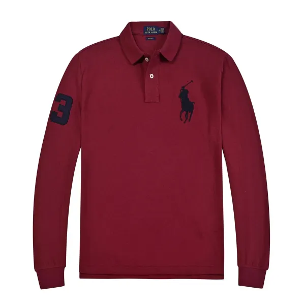 Ralph Lauren Big Pony Long-Sleeve Polo Burgundy - 1
