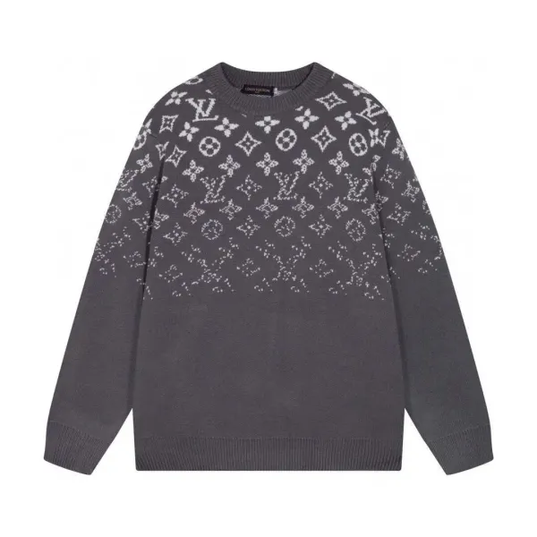 Louis Vuitton Monogram Knit Sweater Gray - 1
