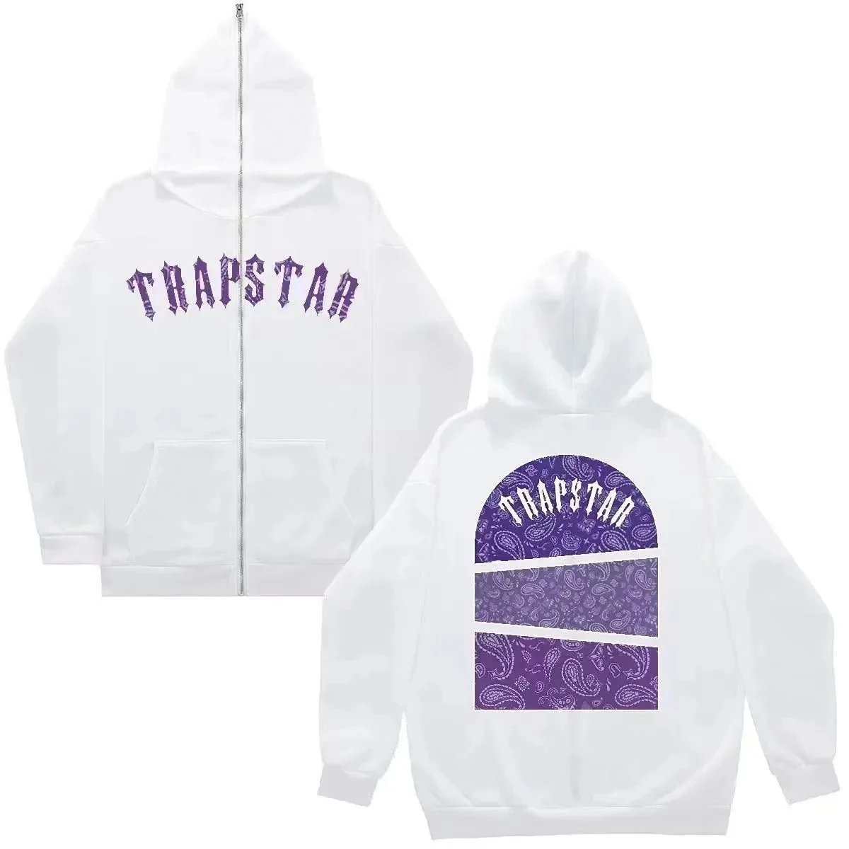 Trapstar Hoodies & Sweatshirts SQ002 zip-up hoodie with graphic prints — 4 white