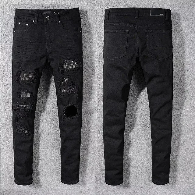 Amiri Distressed printed denim jeans product detail image 6