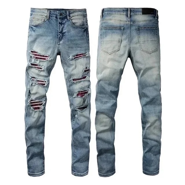 Amiri Distressed printed denim jeans product detail image 10