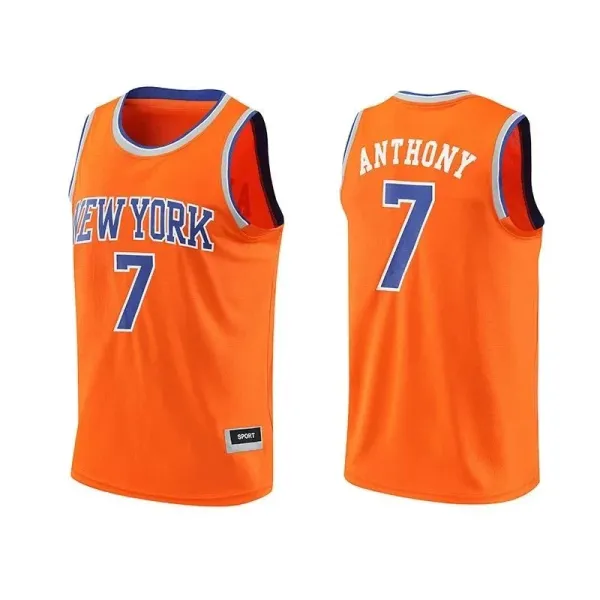 New York Knicks Carmelo Anthony #7 Orange Replica Jersey - 1