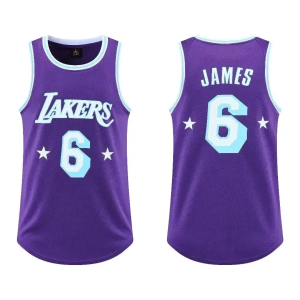 Los Angeles Lakers x Custom Design Purple #6 James Jersey Vest-Top - 1