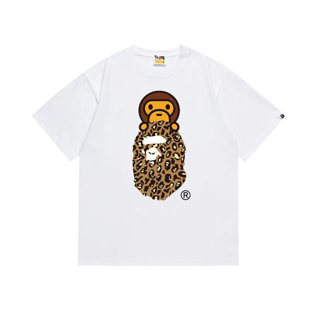 A Bathing Ape T-Shirts Short-Sleeve Head Graphic — 167 white yellow