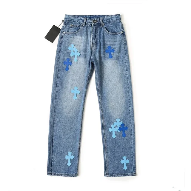 Unbranded Jeans Straight-leg with cross patches product detail image 1