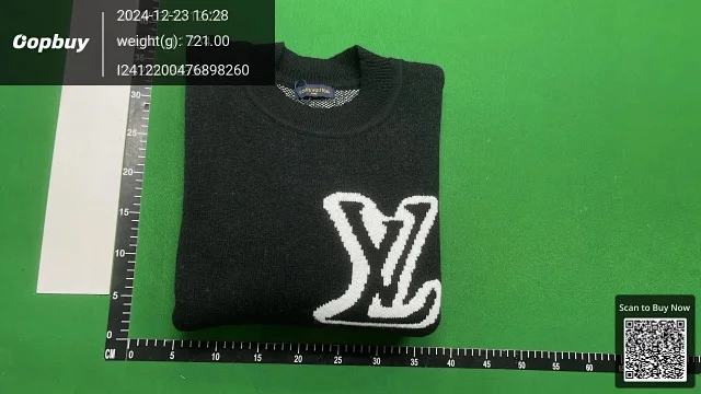 Louis Vuitton Knitwear Crewneck knit sweater with LV intarsia logo product detail image 5