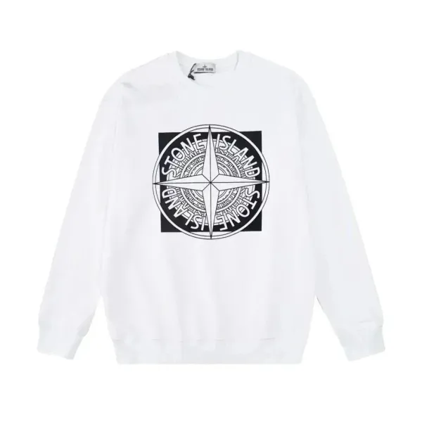 Stone Island Compass Logo White Hoodie - 1