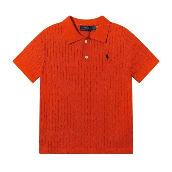 Ralph Lauren Cable Knit Polo Orange - 1