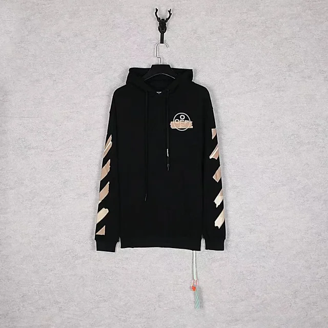 Off-White Hoodies & Sweatshirts Pullover Hoodie with Diagonal Stripe and Crossed-Arrow Prints product detail image 5
