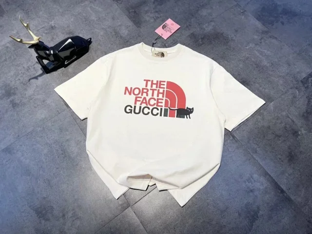 The North Face T-Shirts Gucci collaboration logo graphic product detail image 1