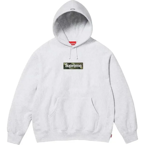 Supreme Camo Box Logo Hooded Sweatshirt Gray - 1