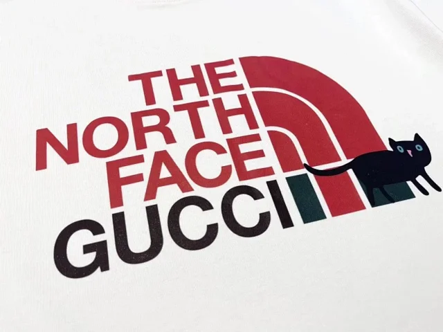 The North Face T-Shirts Gucci collaboration logo graphic product detail image 4