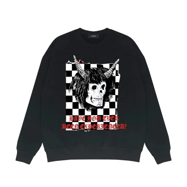 Amiri Skull Horn Graphic Black Hoodie - 1