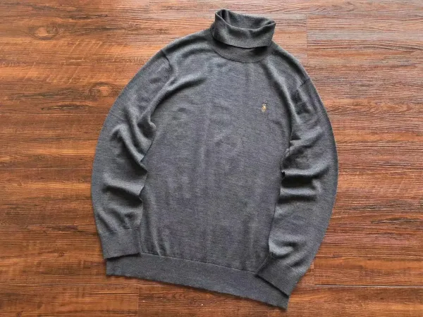 Ralph Lauren Polo Pony Turtleneck Sweater Gray - 1