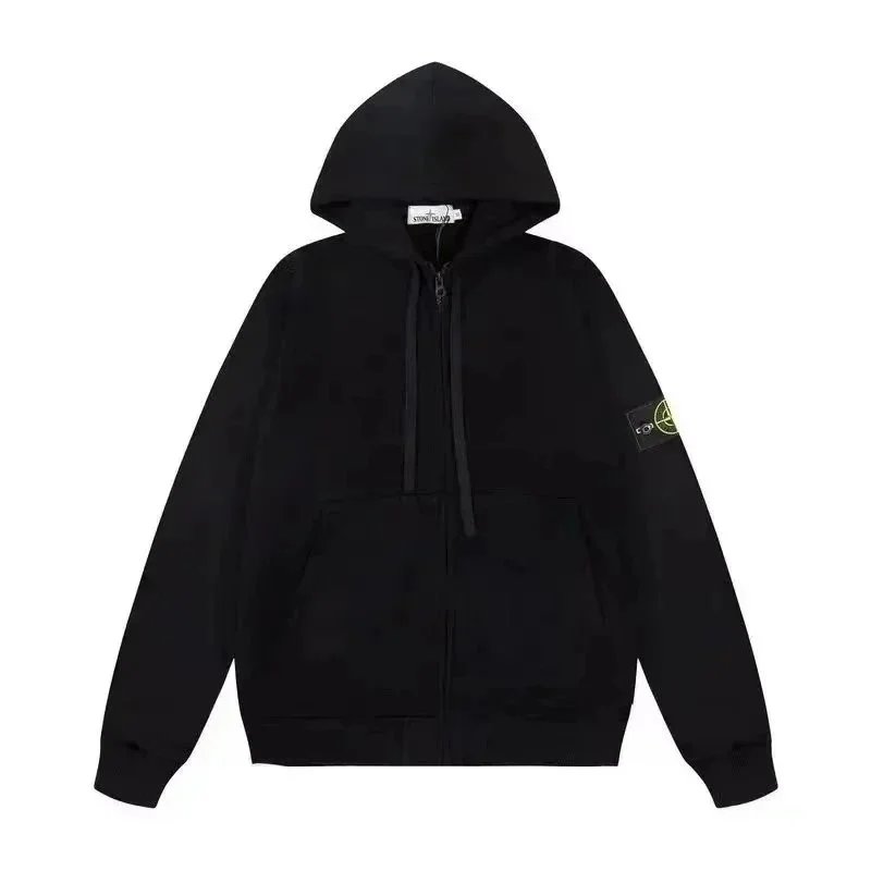 Stone Island Hoodies & Sweatshirts Zip-Up Hooded Sweatshirt with Compass Sleeve Badge image 3