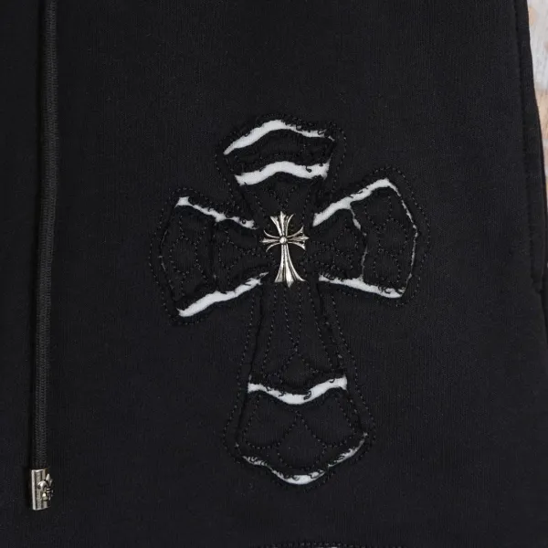 Chrome Hearts x Unknown Brand Cross-Embellished Black Shorts - 9