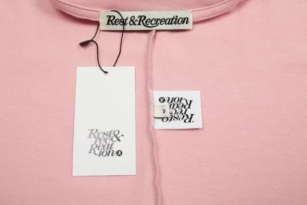 Rest & Recreation Logo Embroidered Pink T-Shirt - 10