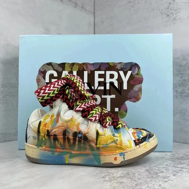 Lanvin Sneakers Curb with oversized patterned laces product detail image 6