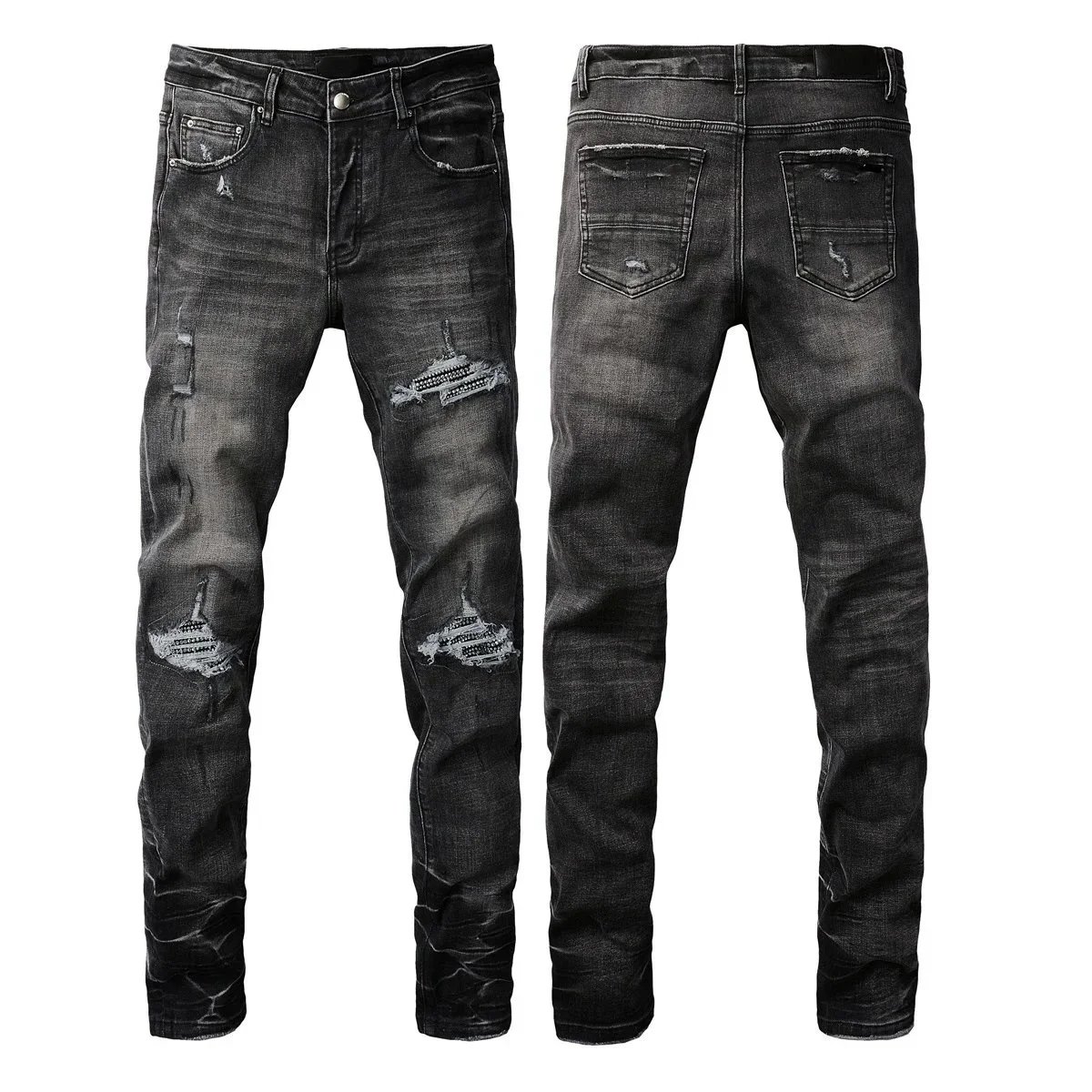 Unbranded Jeans Distressed Slim-Fit — 8881