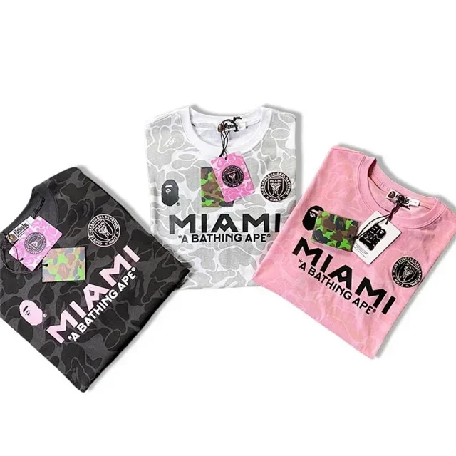 A BATHING APE T-Shirts Inter Miami camouflage graphic short-sleeve T-shirt product detail image 6