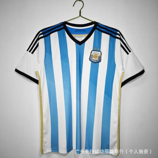 Argentina National Team Home Jersey Blue and White Stripes Jersey - 1