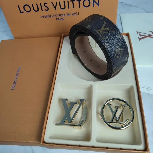 Louis Vuitton Damier Graphite Reversible Belt with Dual LV Buckles - 10