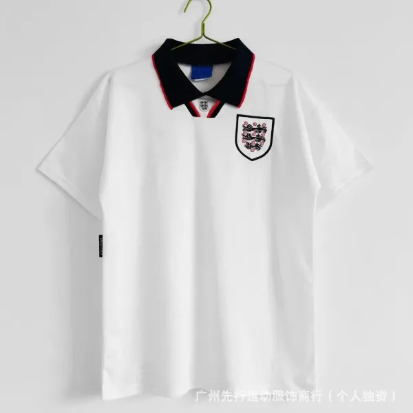 England National Team 1990 Home Shirt White Polo - 1