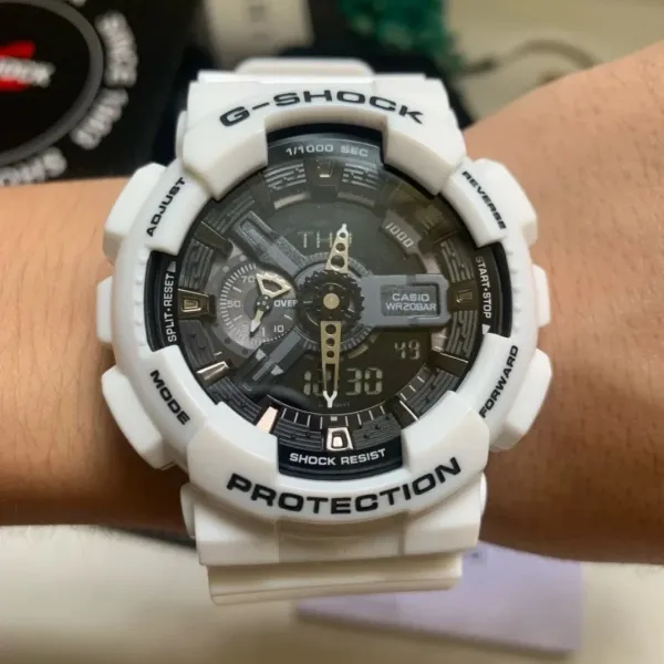 Casio G-Shock GA-110HR-7A White Red Analog-Digital Watch - 41
