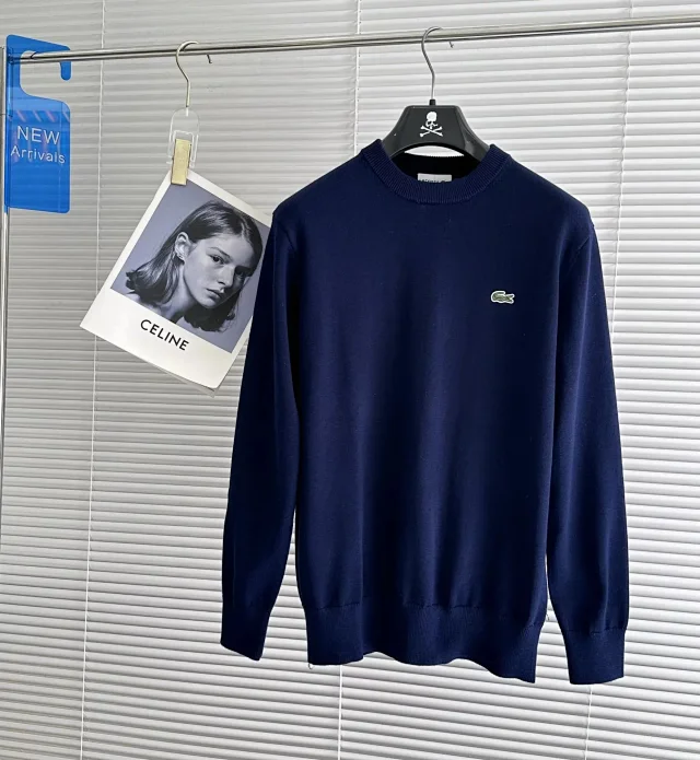 Lacoste Knitwear Crew-neck knit sweater with crocodile logo product detail image 1