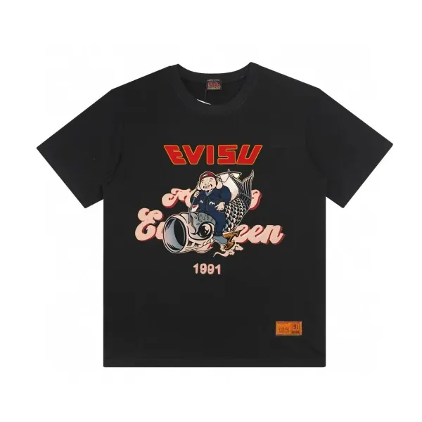 Evisu Premium Quality Graphic Print White T-Shirt - 11