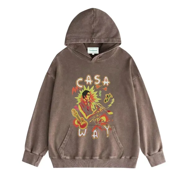 Casablanca Casa Way Graphic Hoodie Brown - 1