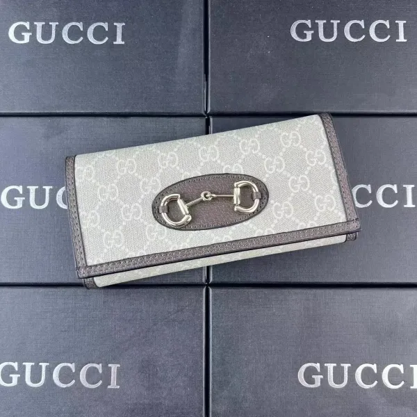 Gucci Horsebit 1955 Mini Wallet Beige and Brown GG Canvas Wallet - 5