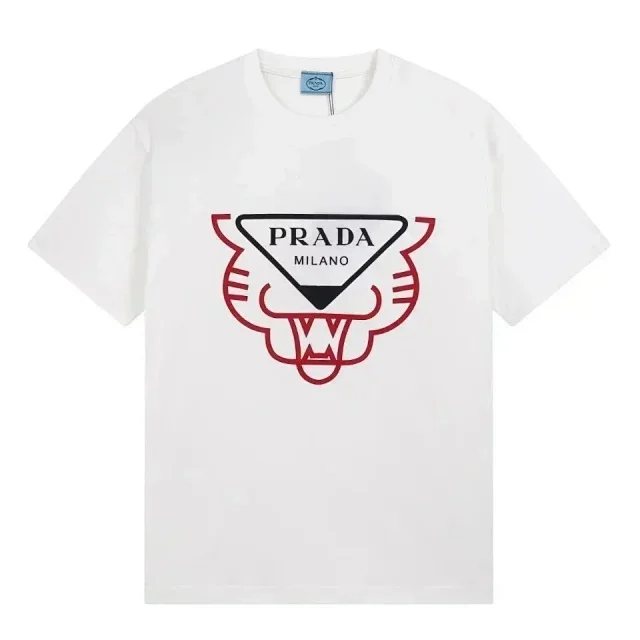 Prada T-Shirts Short-Sleeve Logo Print product detail image 4