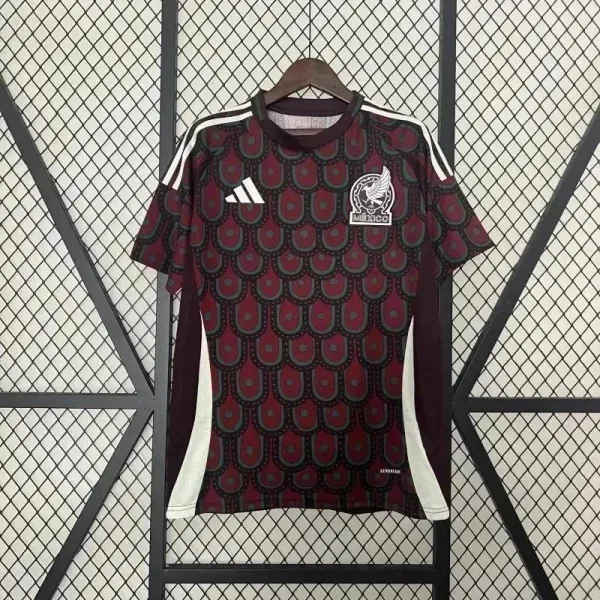 Adidas Mexico National Team 2024 Away Jersey Burgundy Patterned Jersey - 1