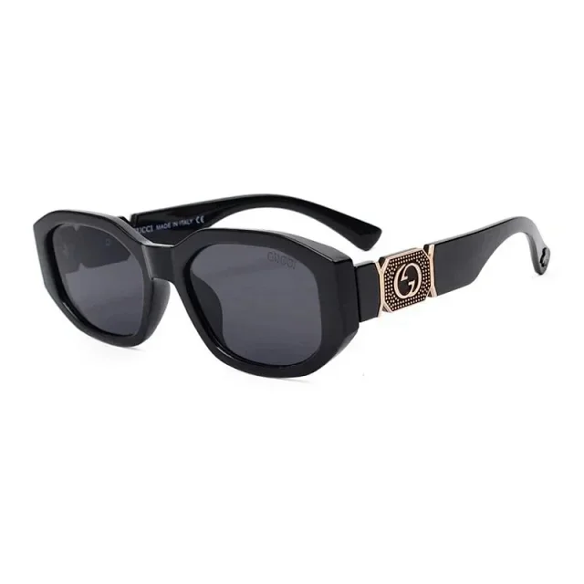 Gucci Eyewear 3834 rectangular sunglasses with striped logo temples product detail image 3