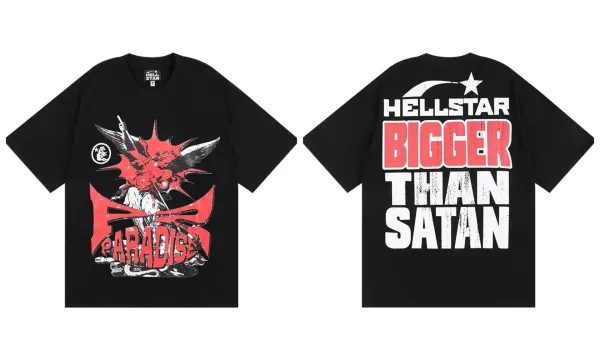 Hellstar Bigger Than Satan Graphic T-Shirt Black - 1