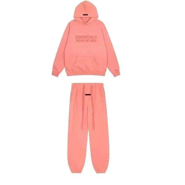 Fear of God Essentials Pink Hoodie and Sweatpants Set - 1