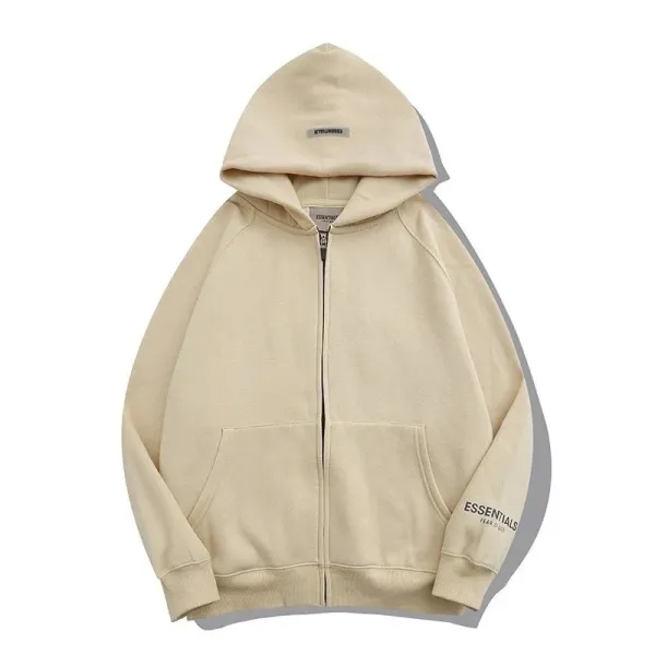 Fear of God Essentials Zip-Up Hoodie Beige Hoodie - 1