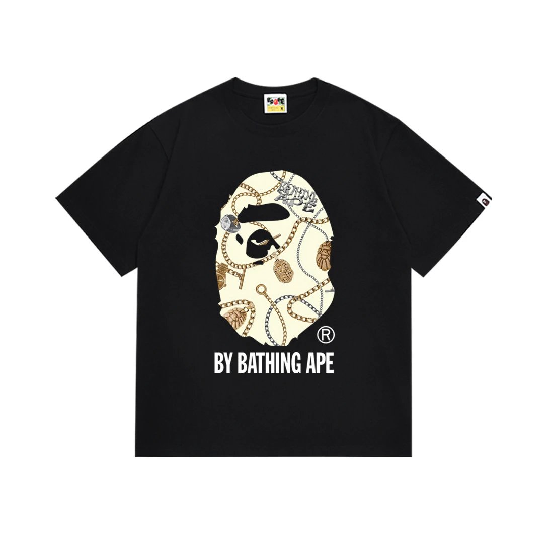 A Bathing Ape T-Shirts Short-Sleeve Head Graphic — 176 black