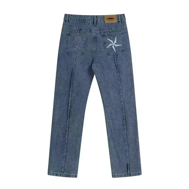 Unbranded Jeans Crescent Moon and Star Embroidered Denim product detail image 6