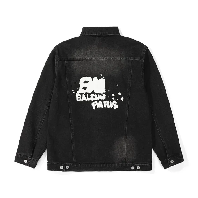 Balenciaga Jackets Assorted graphic and distressed denim product detail image 6
