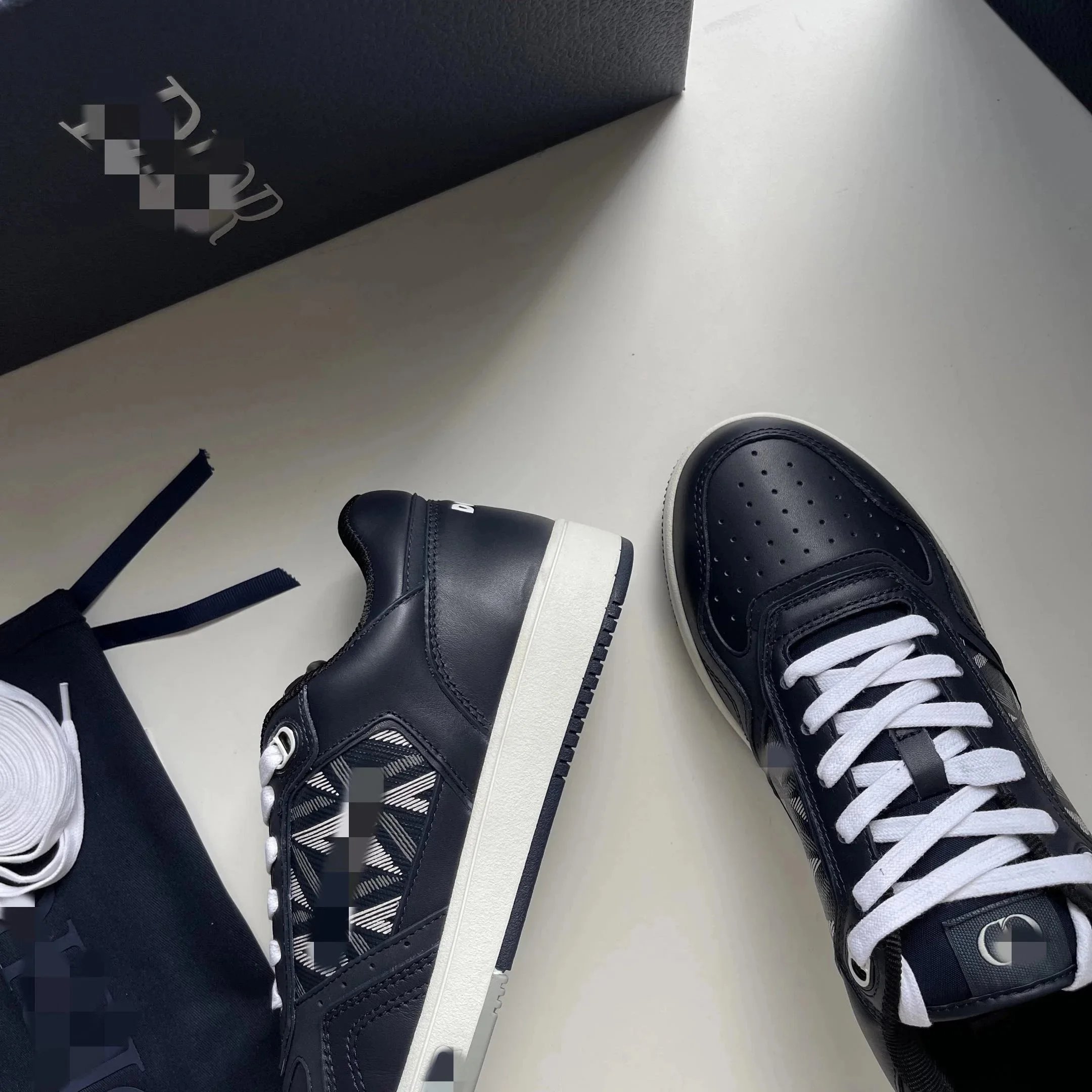 Dior B23 Low Sneakers Navy Blue with Camo Print - 5