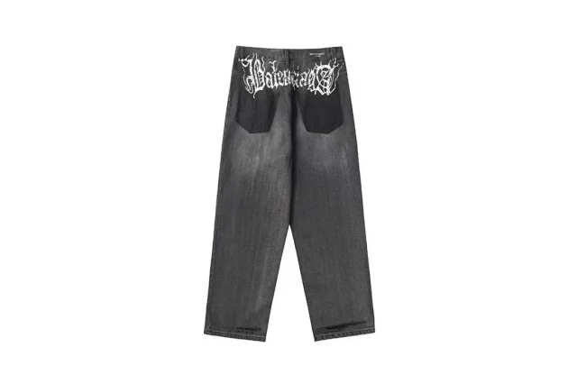 Balenciaga Trousers Logo-print wide-leg product detail image 9