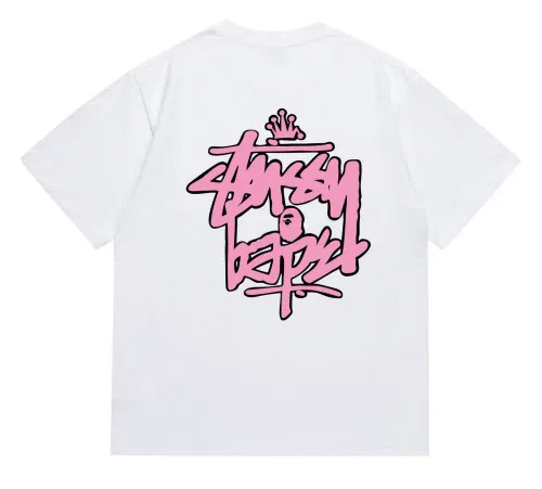 Stussy x A Bathing Ape Bape Sta Logo Red T-Shirt - 3