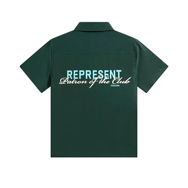 Represent Shirts Short-Sleeve Button-Up Shirt with Embroidered Logo product detail image 7